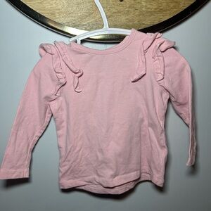 Little Earth Pink Ruffled Long Sleeve Tee